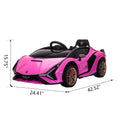 12V Electric Powered Kids Ride On Car Toy Pink Polypropylene