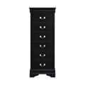 Traditional Design Louis Phillippe Style 1Pc Lingerie Chest Of 7X Drawers Black Finish Hidden Drawers Wooden Furniture Black Wood