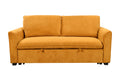 78 Inch 3 In 1 Convertible Sleeper Sofa Bed, Modern Fabric Loveseat Futon Sofa Couch W Pullout Bed, Small Beautiful Seat Lounge Sofa W Reclining Backrest, Furniture For Living Room, Yellow Light Brown Wood Primary Living Space Heavy Duty Eucalyptus 3