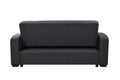 75 Inch 3 In 1 Convertible Modern Sofa With Convenient Pull Out Bed,Reclining Backrest, Cup Holders,Pillows And Pockets, Futon Couches For Living Room Apartment Office,Dark Blue Light Brown Wood Primary Living Space Heavy Duty Eucalyptus 3 Seat Dark Blue
