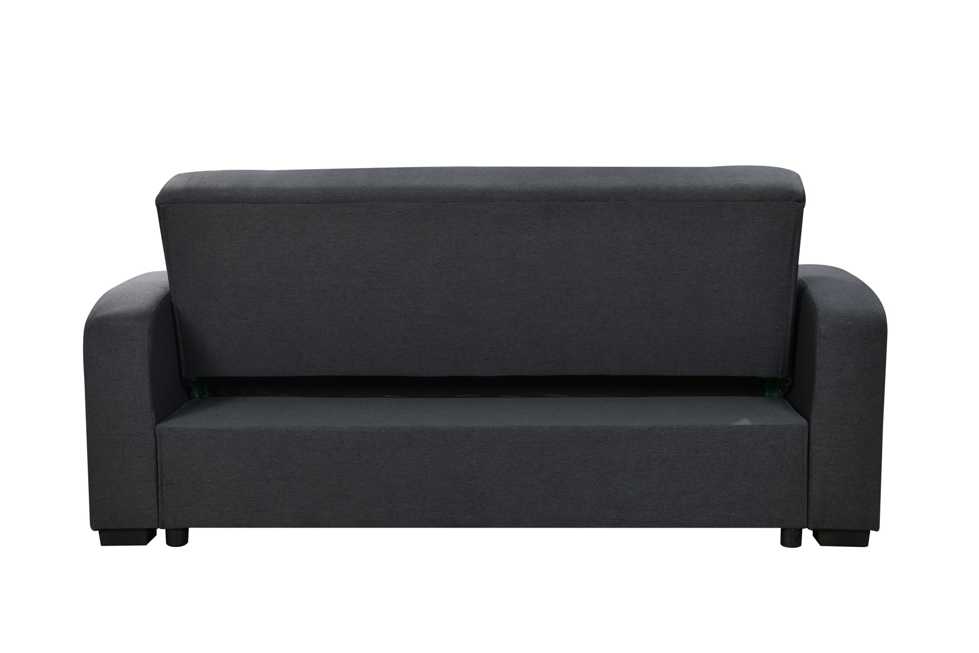 75 Inch 3 In 1 Convertible Modern Sofa With Convenient Pull Out Bed,Reclining Backrest, Cup Holders,Pillows And Pockets, Futon Couches For Living Room Apartment Office,Dark Blue Light Brown Wood Primary Living Space Heavy Duty Eucalyptus 3 Seat Dark Blue
