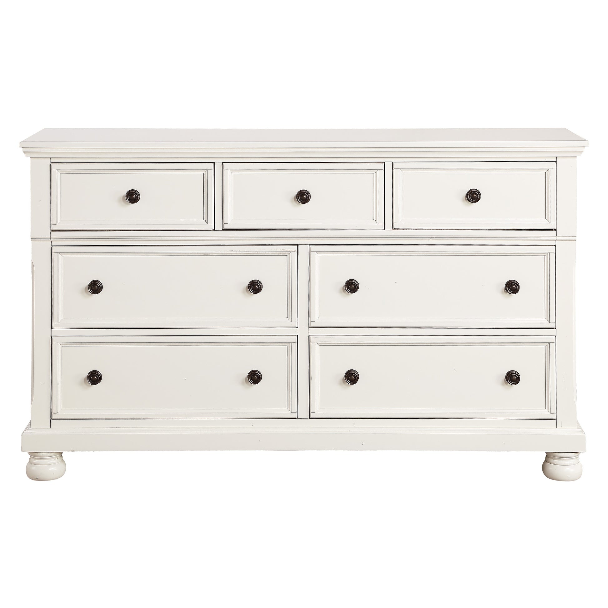 Transitional White Finish Dresser Of 7 Drawers Jewelry Tray Traditional Design Bedroom Wooden Furniture White Bedroom Traditional,Transitional Wood