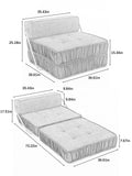 Folding Sofa Bed, Futon Sleeper Chair, Convertible Chair Floor Couch & Sleeping Mattress For Living Room, Guest Room, Home Office, Apartment, Small Space, Bed, Removable Back Cushion, Grey, 1 Seat Grey Chenille Primary Living Space Pillow Back Soft