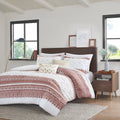 3 Piece Cotton Duvet Cover Set With Chenille Tufting Auburn Cotton