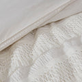 3 Piece Cotton Seersucker Comforter Set Ivory Cotton