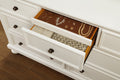 Transitional White Finish Dresser Of 7 Drawers Jewelry Tray Traditional Design Bedroom Wooden Furniture White Bedroom Traditional,Transitional Wood