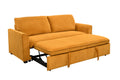 78 Inch 3 In 1 Convertible Sleeper Sofa Bed, Modern Fabric Loveseat Futon Sofa Couch W Pullout Bed, Small Beautiful Seat Lounge Sofa W Reclining Backrest, Furniture For Living Room, Yellow Light Brown Wood Primary Living Space Heavy Duty Eucalyptus 3