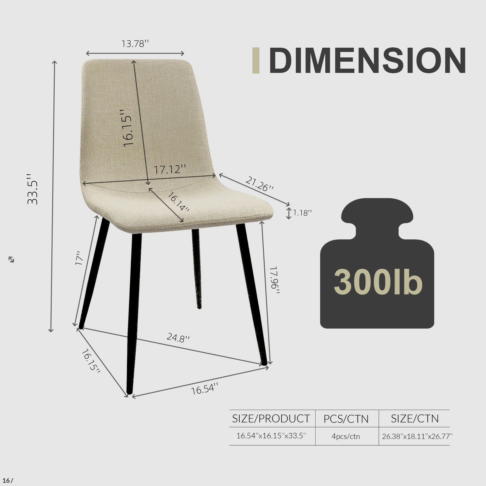 55" Mdf Wood Colour Dining Table And Modern Dining Chair Set Of 4, Mid Century Wooden Kitchen Table Set, Metal Base & Legs, Dining Room Table And Linen Chairs Natural Beige Kitchen Mid Century