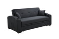 75 Inch 3 In 1 Convertible Modern Sofa With Convenient Pull Out Bed,Reclining Backrest, Cup Holders,Pillows And Pockets, Futon Couches For Living Room Apartment Office,Dark Blue Light Brown Wood Primary Living Space Heavy Duty Eucalyptus 3 Seat Dark Blue