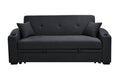 75 Inch 3 In 1 Convertible Modern Sofa With Convenient Pull Out Bed,Reclining Backrest, Cup Holders,Pillows And Pockets, Futon Couches For Living Room Apartment Office,Dark Blue Light Brown Wood Primary Living Space Heavy Duty Eucalyptus 3 Seat Dark Blue