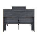 Full Size Storage Platform Bed Frame With 4 Open Storage Shelves And Usb Charging Design,Gray Full Gray Solid Wood Mdf