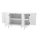 Curved Design Light Luxury Sideboard With Adjustable Shelves,Suitable For Living Room,Study And Entrance White Mdf