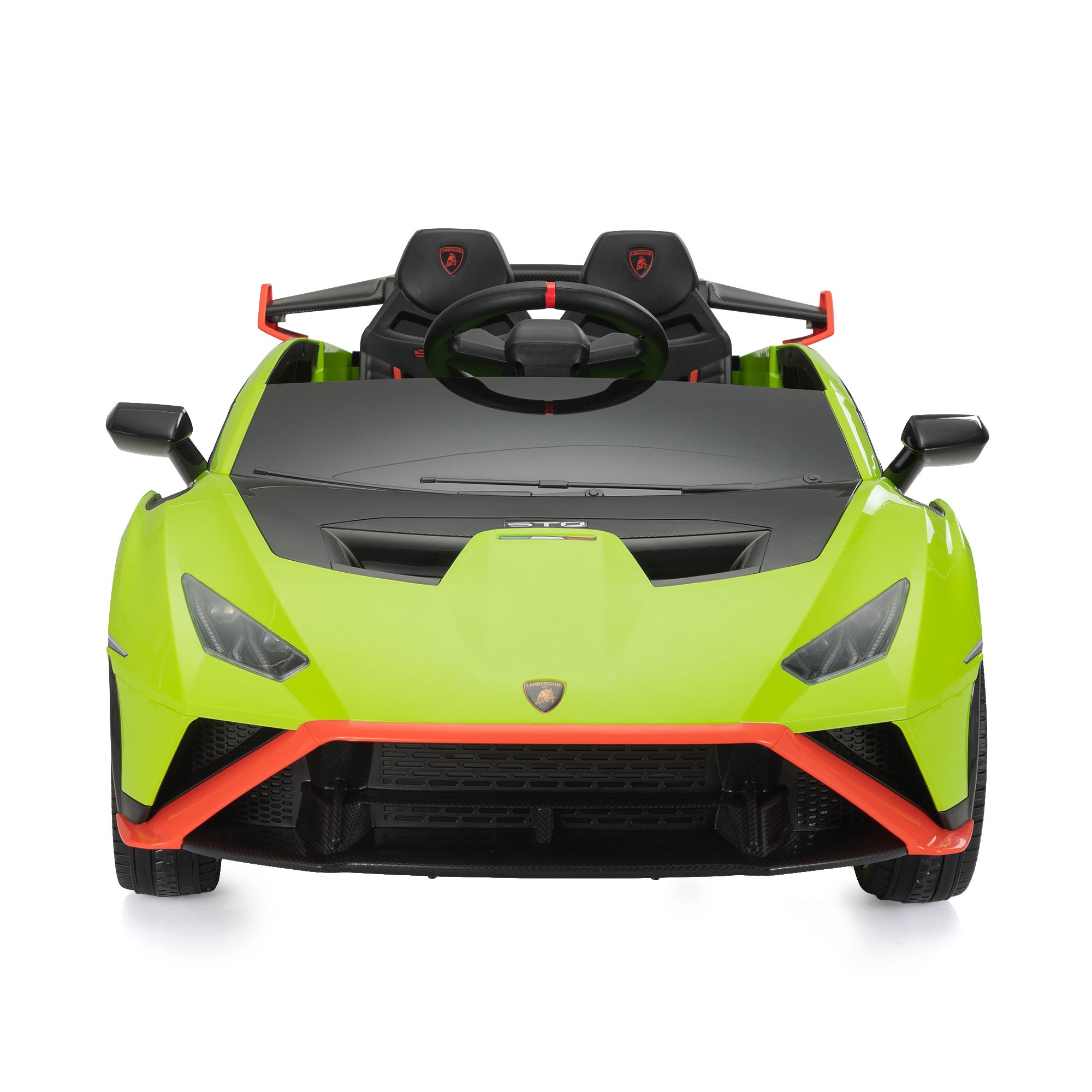 12V Battery Powered Ride On Car For Kids, Licensed Lamborghini, Remote Control Toy Vehicle With Music Player, Led Light, 2 Driving Modes Green Polypropylene