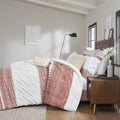 3 Piece Cotton Duvet Cover Set With Chenille Tufting Auburn Cotton