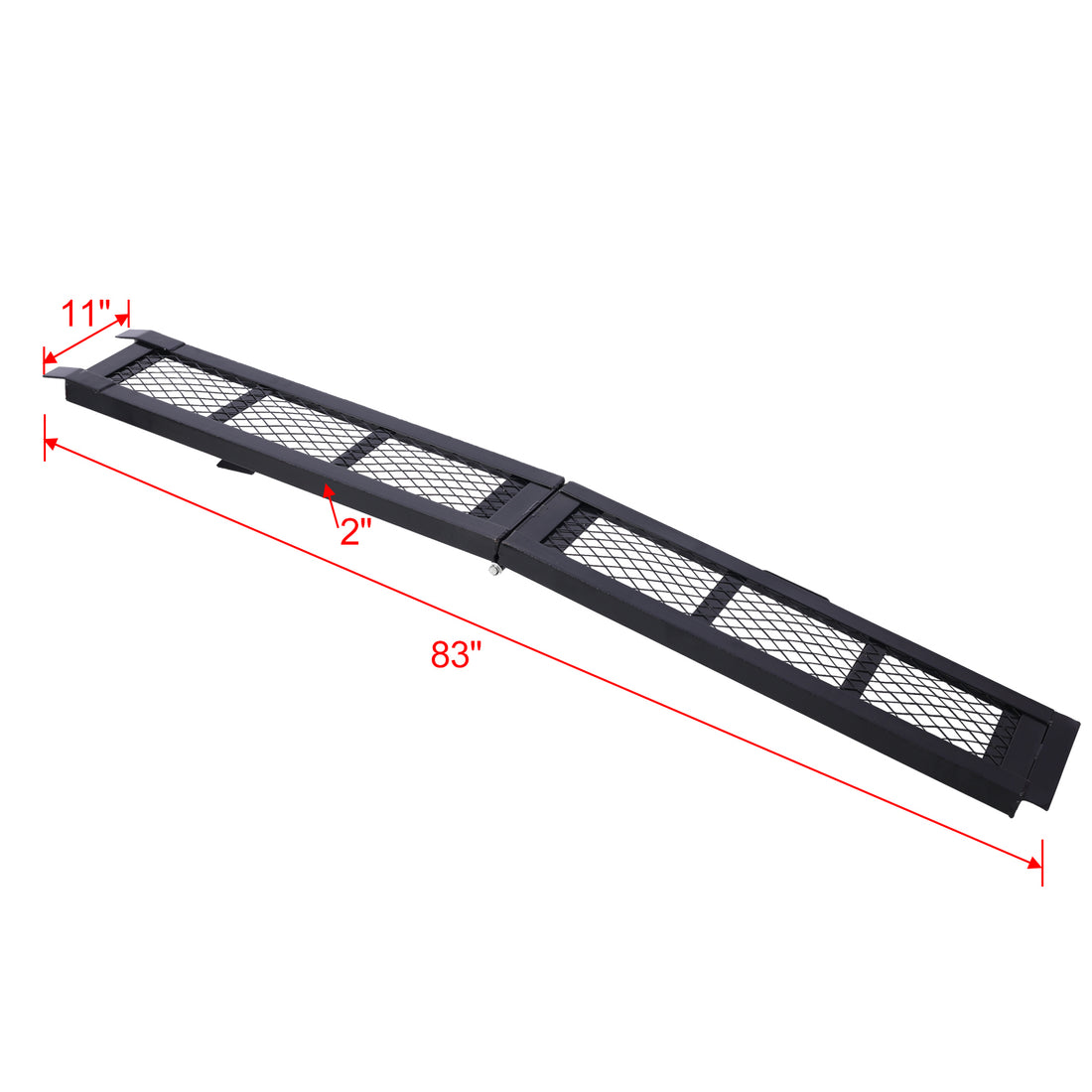 80" Steel Loading Ramp, 800Lbs Capacity, Portable Motorcycle Ramp, Folding Atv Ramp For Pick Up Truck, Black, Pack Of Pair Black Steel