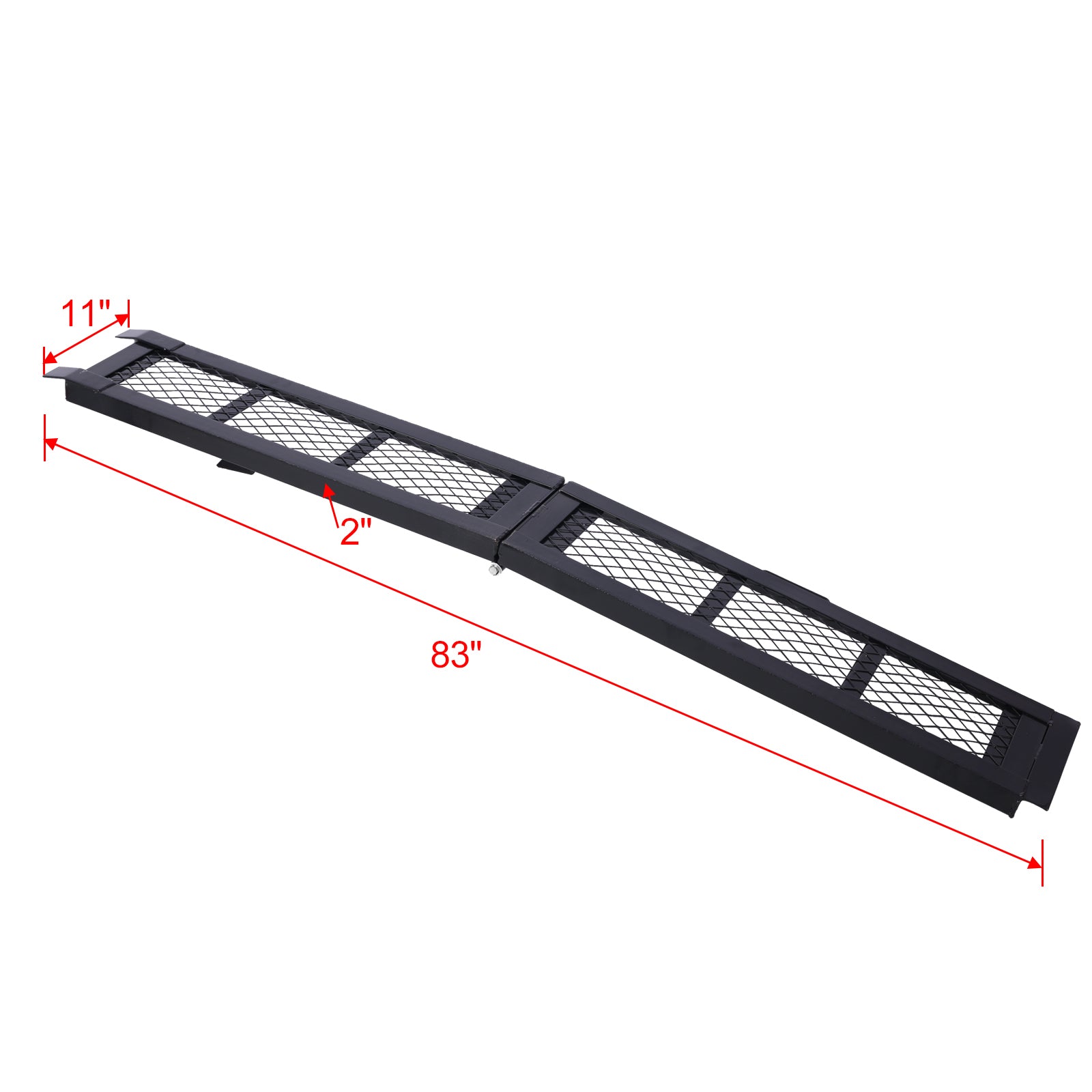 80" Steel Loading Ramp, 800Lbs Capacity, Portable Motorcycle Ramp, Folding Atv Ramp For Pick Up Truck, Black, Pack Of Pair Black Steel