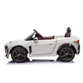 12V Battery Powered Ride On Car For Kids, Licensed Bentley Bacalar, Remote Control Toy Vehicle With Music Player, Led Light, 2 Driving Modes White Polypropylene