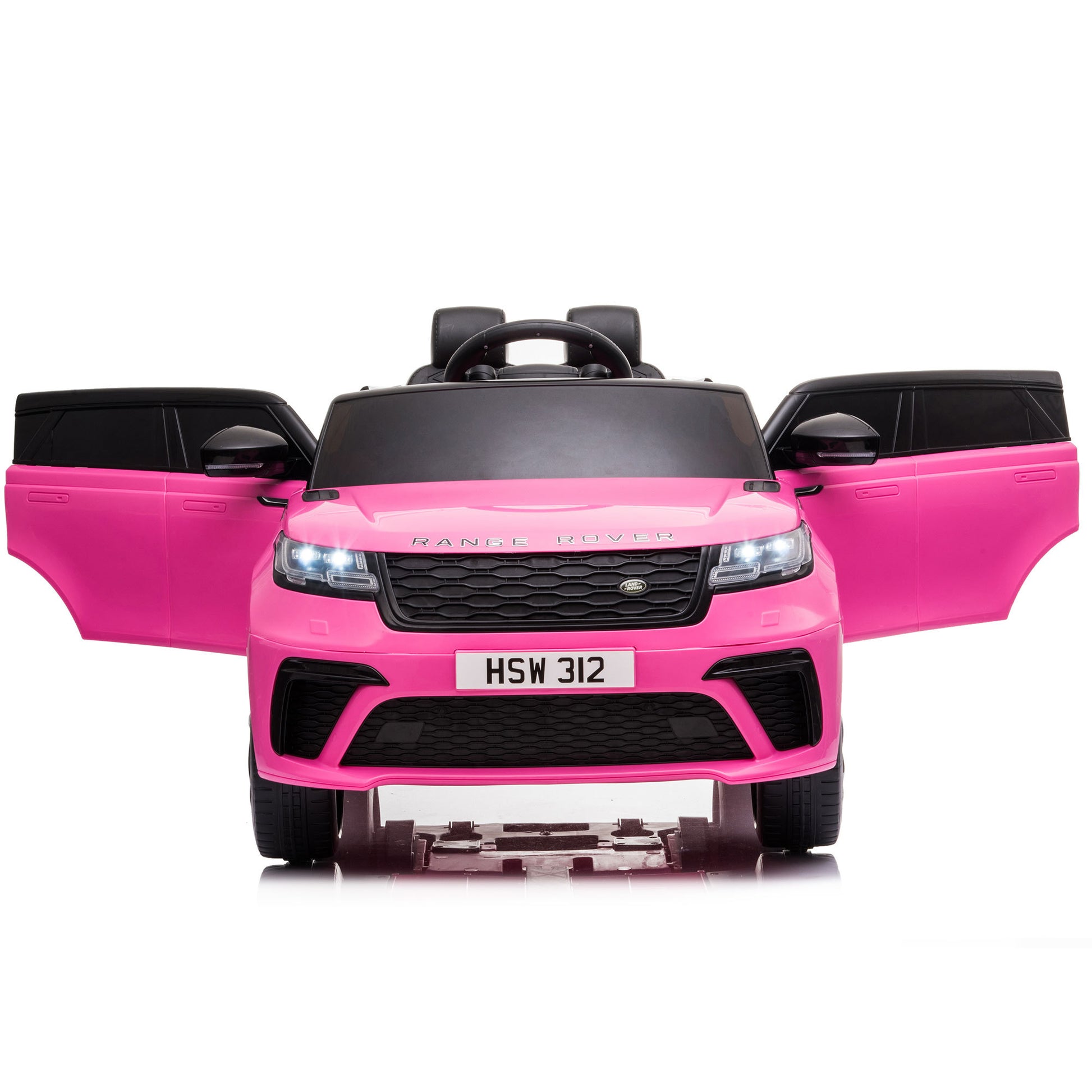 12V Licensed Range Rover Kids Ride On Car, Battery Powered Vehicle W Remote Control, Led Lights, Music, Spring Suspension, Soft Start, Electric Car Toy Gift Pink Polypropylene