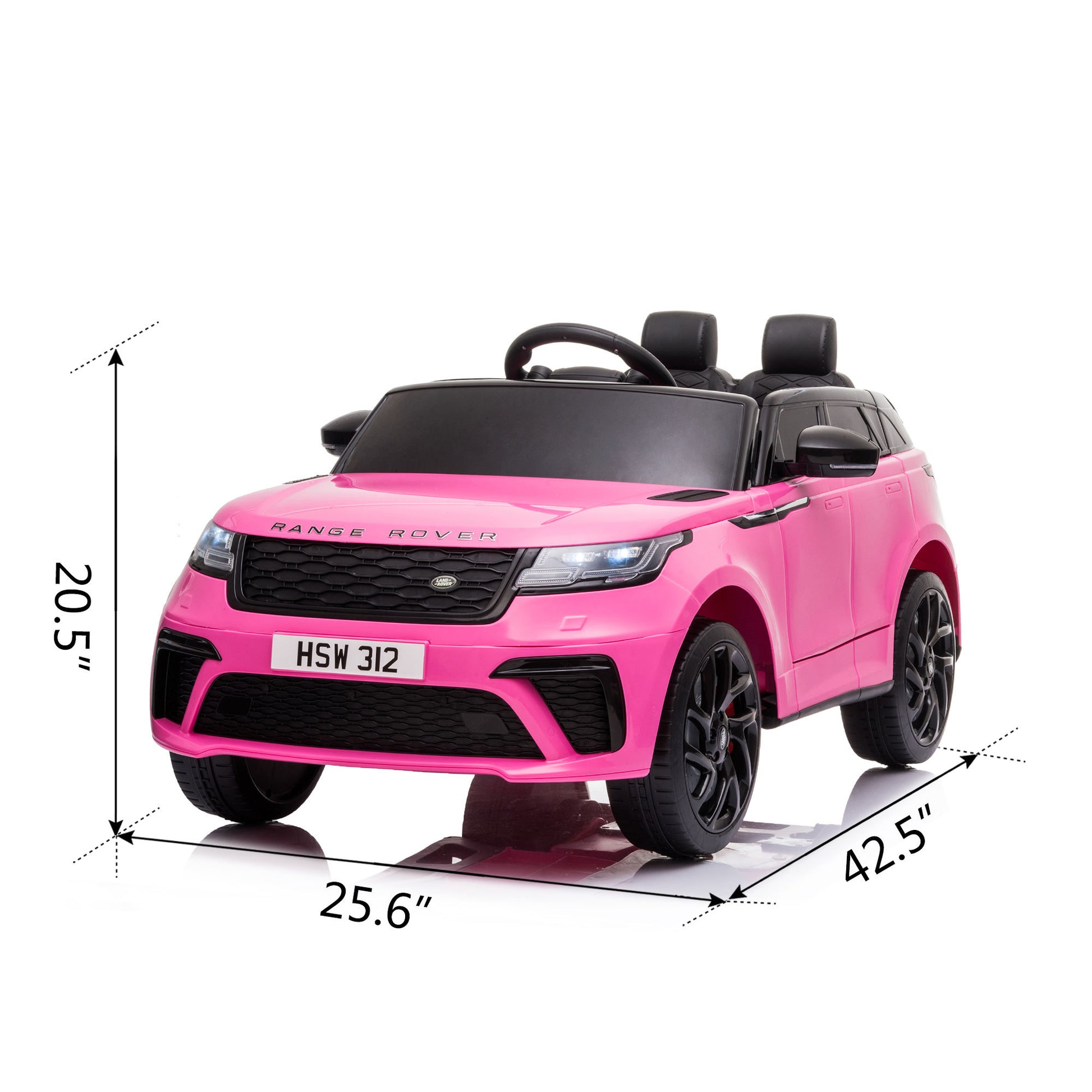 12V Licensed Range Rover Kids Ride On Car, Battery Powered Vehicle W Remote Control, Led Lights, Music, Spring Suspension, Soft Start, Electric Car Toy Gift Pink Polypropylene