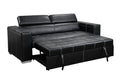 88 Inch Convertible Sofa Couch With Pull Out Bed, Modern Lounge Sleeper Sofa Set With Adjustable Headrest, Sofa Bed Furniture For For Living Room, Apartment,Basement, Black Light Brown Wood Primary Living Space Heavy Duty Eucalyptus 3 Seat Black Faux