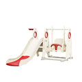 4 In 1 Toddler Slide And Swing Set, Kids Playground Climber Slide Playset With Basketball Hoop,Freestanding Combination For Babies Red 50 99 Lbs Hdpe Indoor & Outdoor Use