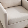 Mid Century Modern Swivel Accent Chair Armchair For Living Room, Bedroom, Guest Room, Office, Beige Beige Linen