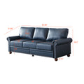 Classic Living Room Nails Sofa Navy Blue Faux Leather Navy Blue Foam Pu Leather