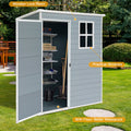 5X3Ft Resin Outdoor Storage Shed Kit Perfect To Store Patio Furniture,Grey Grey Plastic