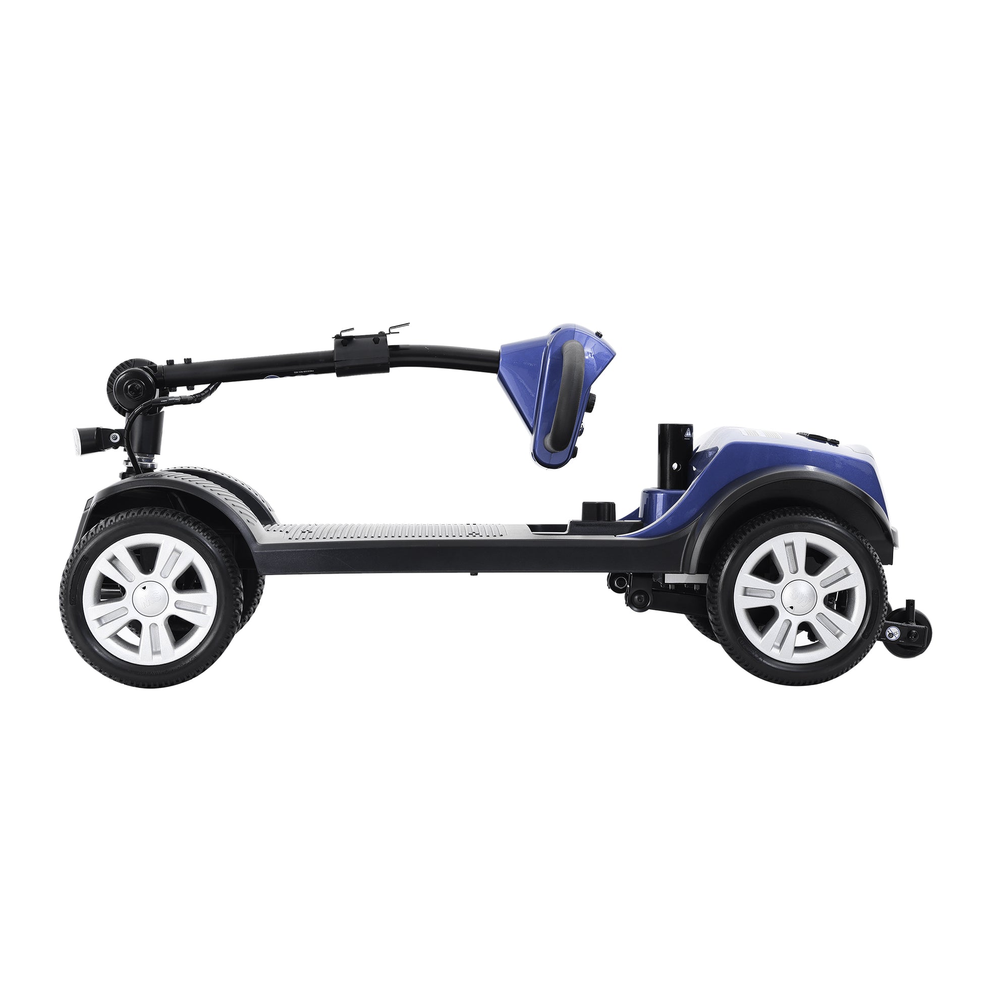 Max Sport Blue 4 Wheels Outdoor Compact Mobility Scooter With 2 In 1 Cup & Phone Holder Blue Metal