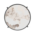 Elegant Pandora Sintered Stone End Table, Darker Gray Small Coffee Table For Living Room 20.67''W X 20.67''D X 21.65''H Gray Iron