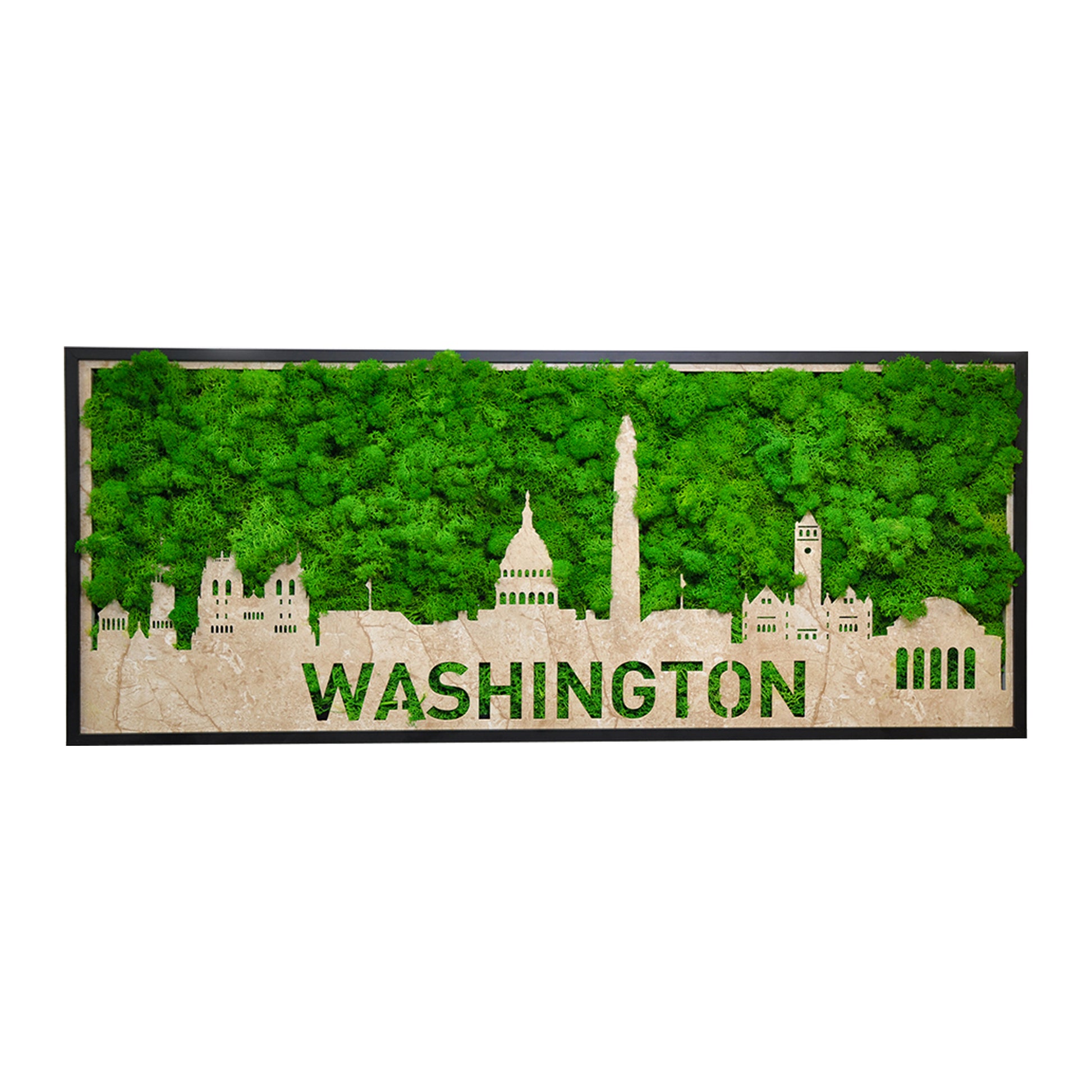 Washington Moss City Metal Wall Art Green Iron