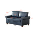 Living Room Sofa Loveseat Chair Navy Blue Faux Leather Navy Blue Foam Pu Leather