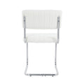 Modern Simple Light Luxury Dining Chair White Chair Home Bedroom Stool Back Dressing Chair Student Chair Metal Leg Silver Bow Chairs Set Of 2 Metal White Teddy