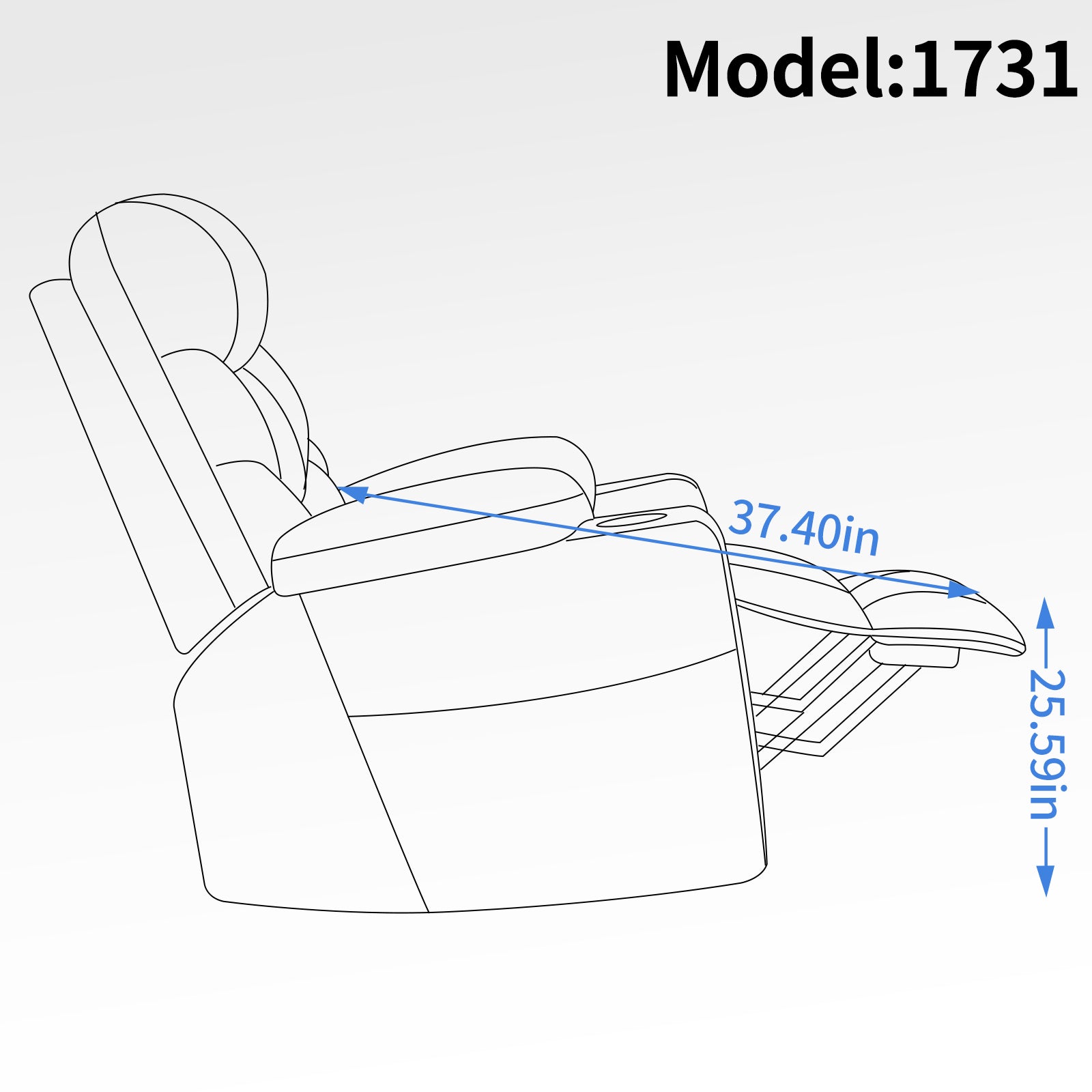 Up To 350 Lbs Power Lift Recliner Chair, Heavy Duty Motion Mechanism With 8 Point Vibration Massage And Lumbar Heating, Cup Holders, Usb And Type C Ports, Removable Cushions, Blue White Metal Primary Living Space Heavy Duty Pine Blue Gray Microfiber