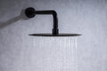 Rain Shower Head High Flow Round Rainfall Showerhead Waterfall Full Body Coverage Universal Ceiling Or Wall Mount 16 Inch Black Matte Black Stainless Steel