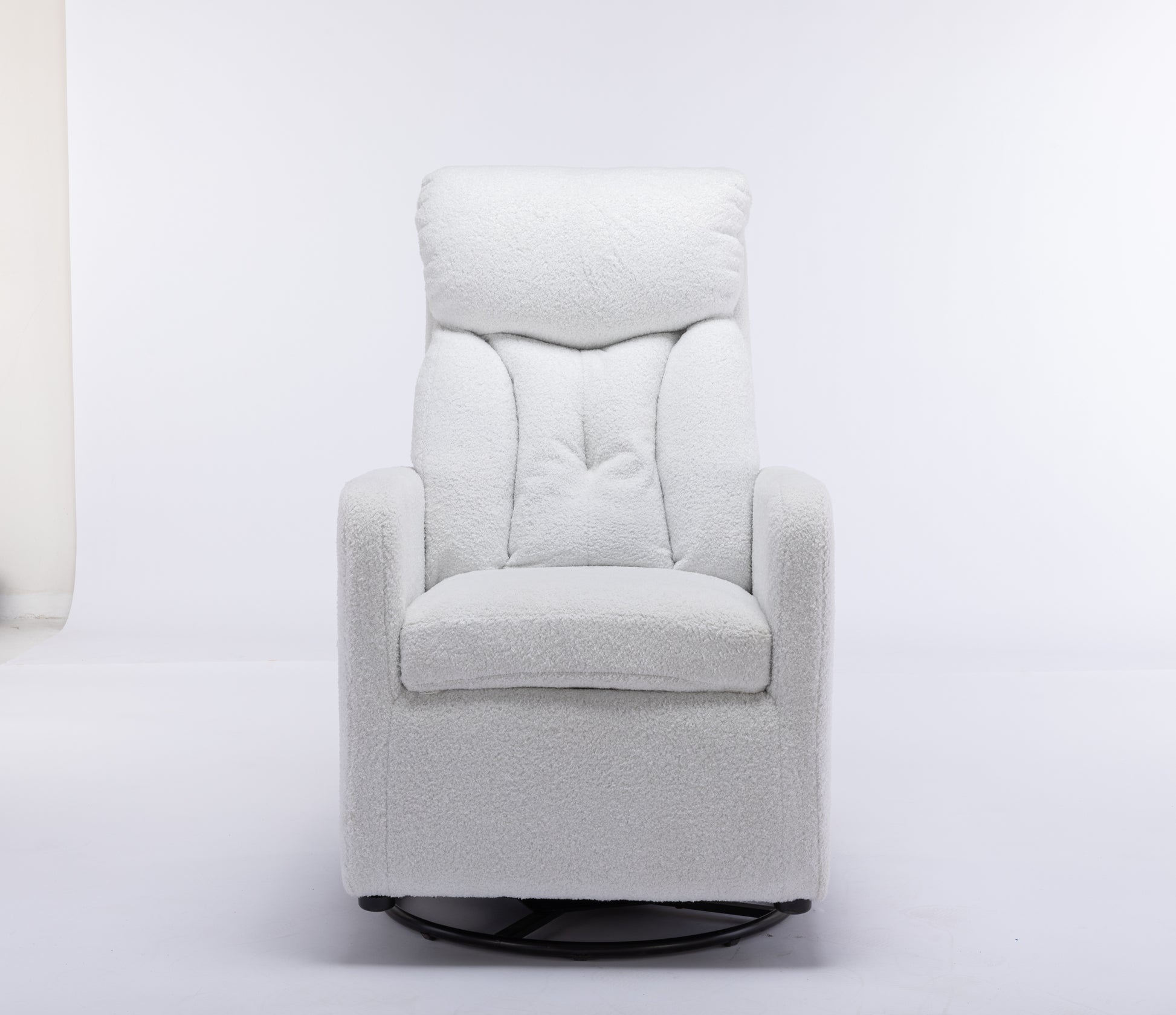 022 Teddy Fabric Swivel Rocking Chair Gilder Chair With Pocket,White Cushion Solid White White Primary Living Space Sponge Wipe Clean Modern Rocking Chairs Eucalyptus Tufted Back Foam Teddy