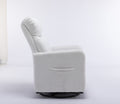 022 Teddy Fabric Swivel Rocking Chair Gilder Chair With Pocket,White Cushion Solid White White Primary Living Space Sponge Wipe Clean Modern Rocking Chairs Eucalyptus Tufted Back Foam Teddy