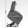 Okin Motor Up To 350 Lbs Power Lift Recliner Chair, Heavy Duty Motion Mechanism With 8 Point Vibration Massage And Lumbar Heating, Cup Holders, Usb And Type C Ports, Removable Cushions, Grey White Metal Primary Living Space Heavy Duty Pine Grey