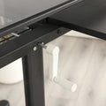 Hand Crank Adjustable Drafting Table Drawing Desk With 2 Metal Drawers Black With Stool Black Tempered Glass Sheet Metal Plastic