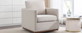 Mid Century Modern Swivel Accent Chair Armchair For Living Room, Bedroom, Guest Room, Office, Beige Beige Linen