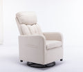 022 Linen Fabric Swivel Rocking Chair Gilder Chair With Pocket,Beige Cushion Solid Beige White Primary Living Space Sponge Wipe Clean Modern Rocking Chairs Eucalyptus Tufted Back Foam Linen