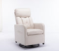 022 Linen Fabric Swivel Rocking Chair Gilder Chair With Pocket,Beige Cushion Solid Beige White Primary Living Space Sponge Wipe Clean Modern Rocking Chairs Eucalyptus Tufted Back Foam Linen