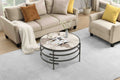 32.48'' Round Coffee Table With Sintered Stone Top&Sturdy Metal Frame, Modern Coffee Table For Living Room, Darker Gray Gray Iron