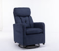 022 Linen Fabric Swivel Rocking Chair Gilder Chair With Pocket,Navy Blue Cushion Solid Navy Blue White Primary Living Space Foam Wipe Clean Modern Rocking Chairs Eucalyptus Tufted Back Foam Linen