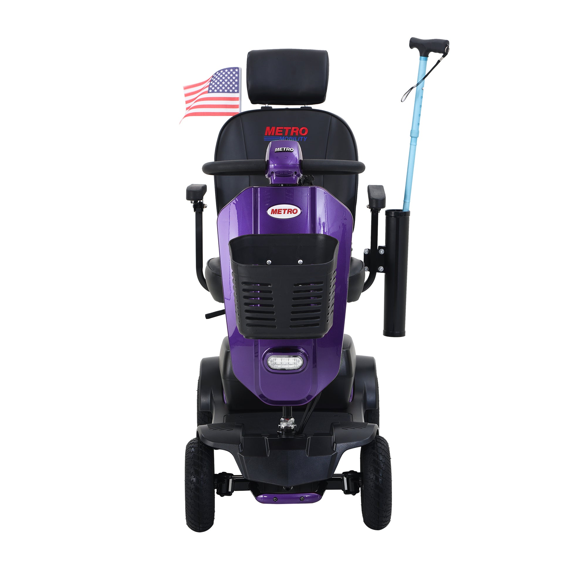 Max Plus Purple 4 Wheels Outdoor Compact Mobility Scooter With 2Pcs*20Ah Lead Acid Battery, 16 Miles, Cup Holders & Usb Charger Port Purple Metal