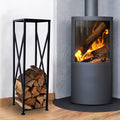 Decorative Firewood Storage Log Rack Holder For Outdoor Indoor Fireplace Fireplace Storage Log Rack Holder Wood Storage Logs Holder Fireside Holders Black Steel