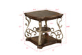End Table, Marble Paper Top, Mdf With Brich Middle Shelf, Powder Coat Finish Metal Legs. 26.2