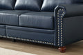 Living Room Sofa With Storage Sofa 2 3 Sectional Navy Blue Faux Leather Navy Blue Foam Pu Leather