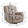 Power Lift Recliner Chair Recliners For Elderly With Heat And Massage Recliner Chair For Living Room With Infinite Position And Side Pocket,Usb Charge Port Beige Beige Soft Heavy Duty Cotton Wood Metal