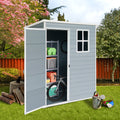 5X3Ft Resin Outdoor Storage Shed Kit Perfect To Store Patio Furniture,Grey Grey Plastic